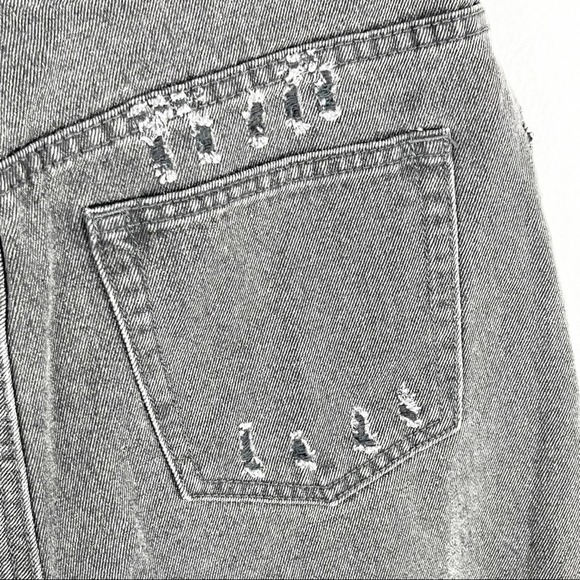 GLASSONS Black Wash High Rise Frayed Hem Jean Shirts, Size 12 - Picture 7 of 11